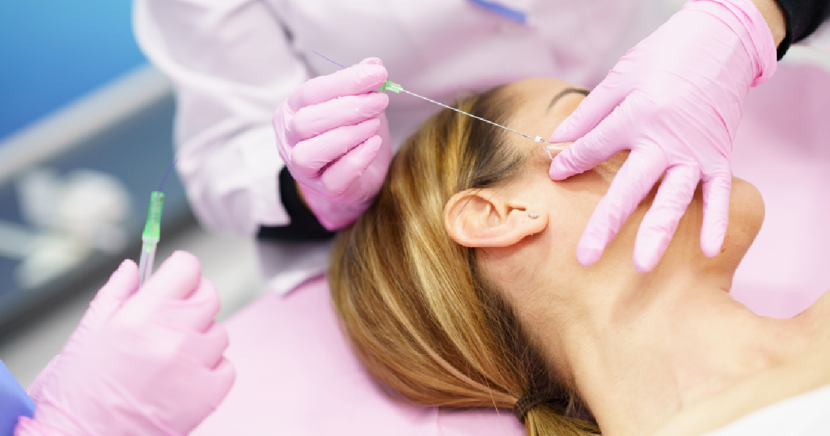 Woman Receiving PDO thread in Downey, CA | True Bella Medical Aesthetics